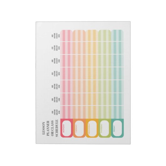 Bloc-note Planificateur de leçons de l'enseignant ou program (Tourné)