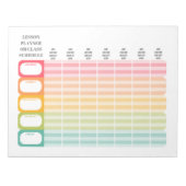 Bloc-note Planificateur de leçons de l'enseignant ou program (Devant)