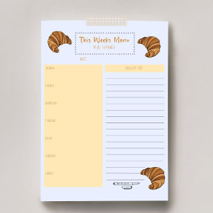 Bloc-note Planificateur de liste de courses hebdomadaires de