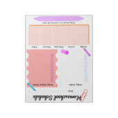 Bloc-note Planificateur de planning d'école à domicile pour  (Tourné)