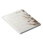 Bloc-note Planificateur de repas blanc or Aquarelle & pastel (Incliné)