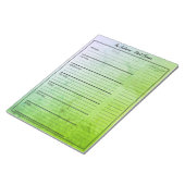 Bloc-note Planificateur de repas de cuisine moderne - Vert t (Incliné)
