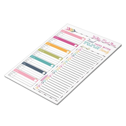 Bloc-note Planificateur de repas hebdomadaire (Incliné)
