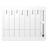 Bloc-note Planificateur de repas hebdomadaire (Devant)