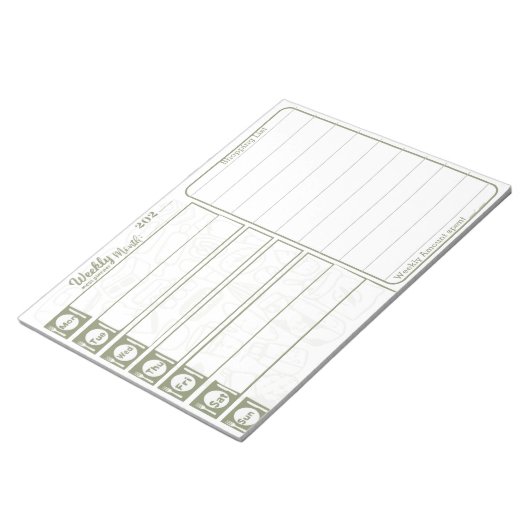 Bloc-note Planificateur de repas hebdomadaire (Incliné)