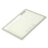 Bloc-note Planificateur de repas hebdomadaire À damiers vert (Incliné)