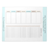 Bloc-note Planificateur de Repas Hebdomadaire Couleurs Clair (Devant)