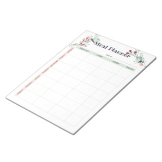 Bloc-note Planificateur de repas hebdomadaire dans un style