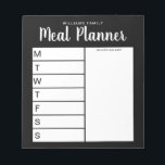 Bloc-note Planificateur de repas hebdomadaire familial<br><div class="desc">Planificateur de repas familial personnalisé hebdomadaire. Créez un planificateur de dîner hebdomadaire personnalisé pour votre cuisine familiale. Espace pour écrire des plans de repas pour chaque jour de la semaine. Ajoutez également des épiceries et plus à l'organisateur de la liste d'achats. Il présente un design moderne minimaliste noir et blanc...</div>