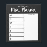 Bloc-note Planificateur de repas hebdomadaire familial<br><div class="desc">Planificateur de repas familial personnalisé hebdomadaire. Créez un planificateur de dîner hebdomadaire personnalisé pour votre cuisine familiale. Espace pour écrire des plans de repas pour chaque jour de la semaine. Ajoutez également des épiceries et plus à l'organisateur de la liste d'achats. Il présente un design moderne minimaliste noir et blanc...</div>
