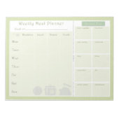 Bloc-note Planificateur de repas hebdomadaire Fleurs vertes (Devant)