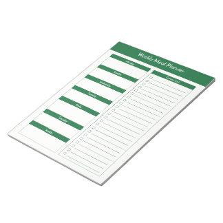 Bloc-note Planificateur de repas hebdomadaire - Hunter Green