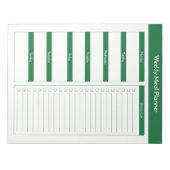 Bloc-note Planificateur de repas hebdomadaire - Hunter Green (Devant)