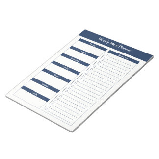 Bloc-note Planificateur de repas hebdomadaire - Marine