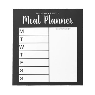 Bloc-note Planificateur de repas hebdomadaire pour la famill