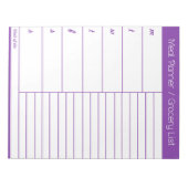 Bloc-note Planificateur de repas hebdomadaire pourpre - List (Devant)