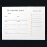 Bloc-note Planificateur de repas personnalisé et liste d'épi<br><div class="desc">Bloc-notes simple et moderne pour planificateur de repas personnalisé avec liste d'épicerie.</div>