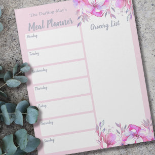 Bloc-note Planificateur de Repas Personnalisé Liste de Cours