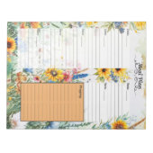 Bloc-note Planificateur de repas sur 7 jours Fantaisie Flora (Devant)