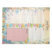 Bloc-note Planificateur de repas sur 7 jours May Flowers (Devant)