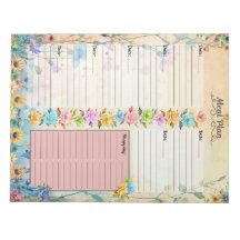 Planificateur de repas sur 7 jours May Flowers