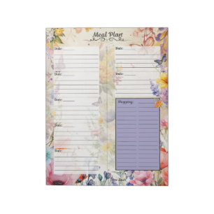 Bloc-note Planificateur de repas sur 7 jours Secret Garden B