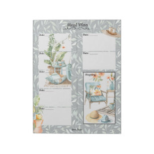 Bloc-note Planificateur de repas vierge de 7 jours Shady Lad