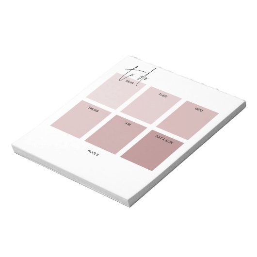 Bloc-note Planificateur déchirable rose Simple To Do Blush (Tourné)