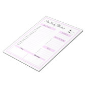 Bloc-note planificateur d'études rose table horaire organisa (Incliné)