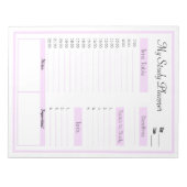 Bloc-note planificateur d'études rose table horaire organisa (Devant)