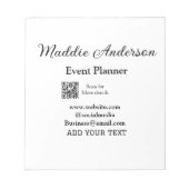 Bloc-note Planificateur d'événements ajouter un nom Code QR  (Devant)