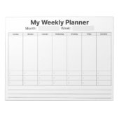 Bloc-note Planificateur hebdomadaire (Devant)