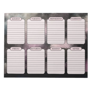 Bloc-note Planificateur hebdomadaire à feuilles détachables