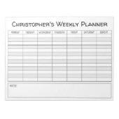 Bloc-note Planificateur hebdomadaire à personnaliser avec No (Devant)