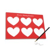 Bloc-note Planificateur hebdomadaire aux coeurs blancs