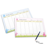 Bloc-note Planificateur hebdomadaire avec lapins roses