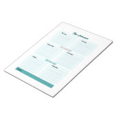 Bloc-note Planificateur Hebdomadaire Bleu Turquoise (Incliné)