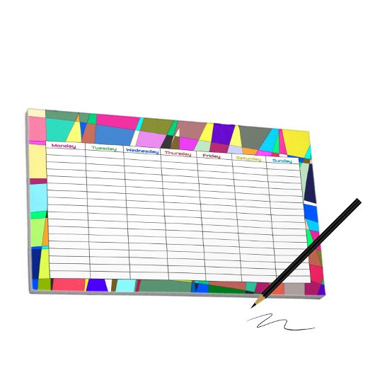 Bloc-note Planificateur hebdomadaire coloré