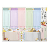 Bloc-note Planificateur hebdomadaire Cute Bee Honey Thème Mu (Devant)