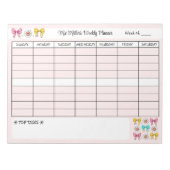 Bloc-note Planificateur hebdomadaire Cute School Nom de l'en (Devant)