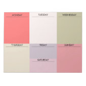 Bloc-note Planificateur hebdomadaire de blocs de couleurs (Devant)