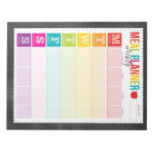 Bloc-note Planificateur Hebdomadaire de Repas Coloré Grand B (Devant)