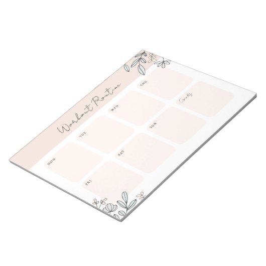 Bloc-note Planificateur hebdomadaire de routine d'entraîneme (Incliné)