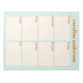 Bloc-note Planificateur hebdomadaire élégant personnalisé da (Devant)