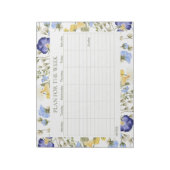 Bloc-note Planificateur hebdomadaire fleur sauvage de déchir (Tourné)