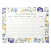 Bloc-note Planificateur hebdomadaire fleur sauvage de déchir (Devant)