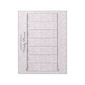 Bloc-note Planificateur hebdomadaire floral rose simple (Tourné)