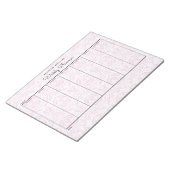 Bloc-note Planificateur hebdomadaire floral rose simple (Incliné)