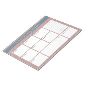 Bloc-note Planificateur hebdomadaire géométrique bleu et ros (Incliné)