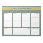 Bloc-note Planificateur hebdomadaire géométrique Jaune et Bl (Devant)